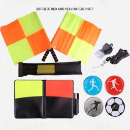 Futebol árbitro bandeira e moeda cartões apito conjunto, profissional de futebol, treinamento esportivo, jogo, ferramenta de sobrevivência ao ar livre - Image 1