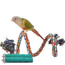 Papagaio Pássaro Em Pé Brinquedo Corda De Algodão Brinquedo Colorido, Mastigar Poleiros, Barra de Suporte para Pássaro, Acessórios para Gaiola, Pet Supplies - Image 6
