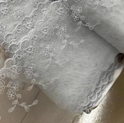 Guarnição cinzenta bordada do laço do algodão, telas nigerianas elegantes do casamento, 2 m, largura 9cm - Image 2