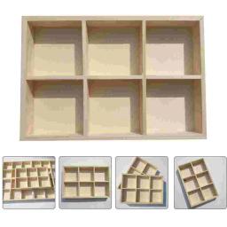 1pc artesanato organizadores e armazenamento caneta titular para mesa pintura vara caixa de pintura vara caixa de pigmento de madeira - Image 1