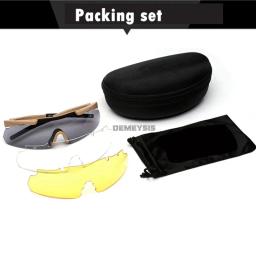Óculos masculinos à prova de bala, óculos táticos para tiro, óculos para caminhada Gafas de motocicleta, 3 lentes - Image 6