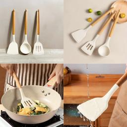 Espátula de cozimento de silicone antiaderente, Misturadores de manteiga, Misturador de saladas, Batter Pies, Cozinha Cozinhar Ferramentas, Raspador - Image 2