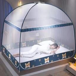 Mosquiteiro Yurt dobrável com suporte, barraca de cama para dormitório estudantil, dossel individual e duplo, instalação gratuita - Image 5