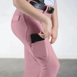 MXLLINA Calças de equitação rosa para meninas, assento completo de silicone, calças equestres para crianças, anti-pilling, leggings de equitação - Image 2