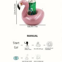 Porta-garrafas flamingo, porta-copos inflável, porta-copos flutuantes, ouro rosa, 1 peça - Image 2
