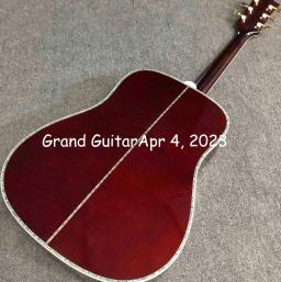 Personalizado D Corpo Flamed Maple Back Side Abalone Encadernação 5PCS Mapa Pescoço Rosewood Fingerboard Deluxe Guitarra acústica - Image 4