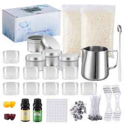 DIY Vela Fazendo Kit Suprimentos, Conjunto Completo de Iniciantes, Cera De Abelha Pot, Vela Dye Wicks, Titular Adesivo, Aromaterapia Ferramenta, Incluindo 240g - Image 1