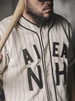 Camisa de beisebol tipo Bronson da segunda guerra mundial estilo retrô camisas esportivas listradas masculinas - Image 3