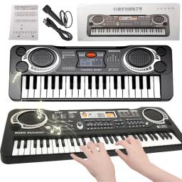 Teclado eletrônico para crianças, 61 teclas, teclado digital preto, piano elétrico, instrumento musical, presentes de aniversário para crianças - Image 1