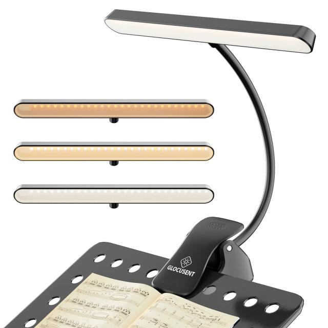 Luz de Piano LED Clip-on NV 57: Super Brilhante, Recarregável, Regulável e Cuidando dos Olhos