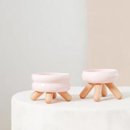 Cães pequenos Nordic Bowls Caeramic Levantado Pet Food Alimentadores De Água Gato Beber Comer Tigela com Suporte Pet Acessórios - Image 4