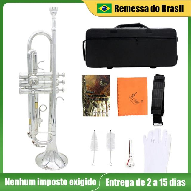 Trompete Corporal de Latão SLADE-Bb Profissional com Estojo Completo e Acessórios de Qualidade