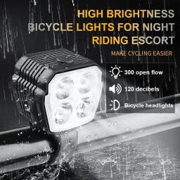 X-TIGER 2 em 1 chifre farol luz de segurança da bicicleta noite 300 lumens luzes da bicicleta com 120db sino campainha elétrica ciclismo luz - Image 2