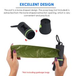 Trela do cão ao ar livre com lanterna, resíduos sacos dispensador, poop suporte de conexão, suprimentos caixa, transportadora colarinho, cachorro - Image 4