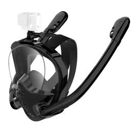 Máscara de snorkel facial completa 180 ° Visão panorâmica silicone seco superior mergulho óculos de natação com 2 snorkels anti-nevoeiro anti-mar - Image 6