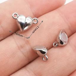 Fechos magnéticos para Fazer Jóias, Coração, Forma de Bola, Conector Ímã, Contas, DIY, Pulseira Casal, Colar, Acessórios, 16Pcs - Image 3