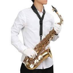 Correia acolchoada ajustável do pescoço do saxofone, gancho instantâneo, sax peças e acessórios, preto e café, 2X - Image 3