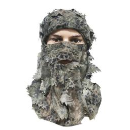 10 pçs camuflagem 3d folha máscara facial ghillie terno sniper caça capuz caparmy tático chapéu de camuflagem respirável elástico balaclava - Image 6