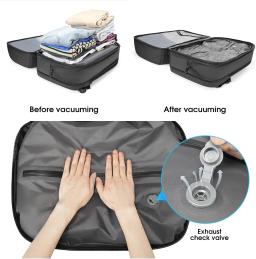 Mochila de compressão a vácuo 2025 para viagens Mochila de viagem 50l com vedação a vácuo, mochilas expansíveis com bomba para aviões - Image 2