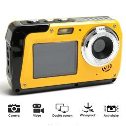 Câmera Digital Subaquática para Natação Snorkeling, Gravador de Vídeo 4K, Anti Shake Selfie, IPS Dual Screens, Impermeável, 10ft, 56MP - Image 3