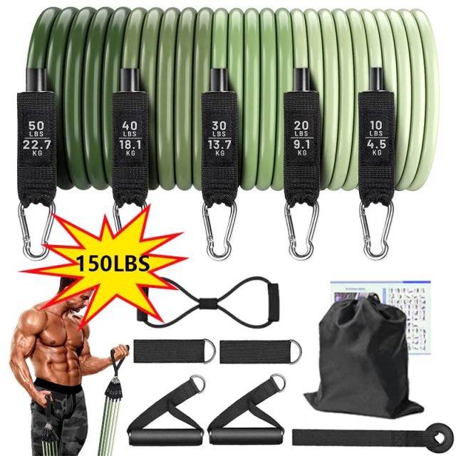 Conjunto de 12 Bandas de Resistência Elástica para Fitness e Musculação - Ideal para Homens e Mulheres