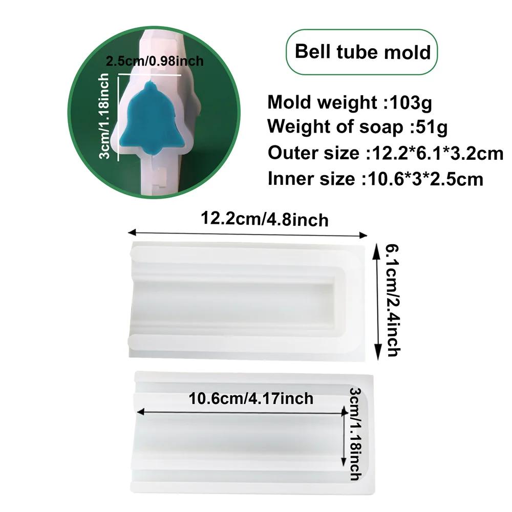 Molde Silicone Vela Sabão Natal Tubo Boneco Neve Sino Floco Árvore