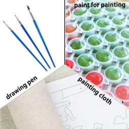 Kit de pintura a óleo de paisagem para adultos, colorir mundo bonito, tintas a óleo artesanais, arte da parede, artesanato, 50*70 - Image 3
