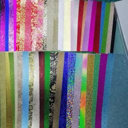 Pacote de 50 folhas de papel com holograma brilhante de 1 lado com padrão sortido para scrapbooking, diário de arte artesanal, suporte shikishi - Image 2