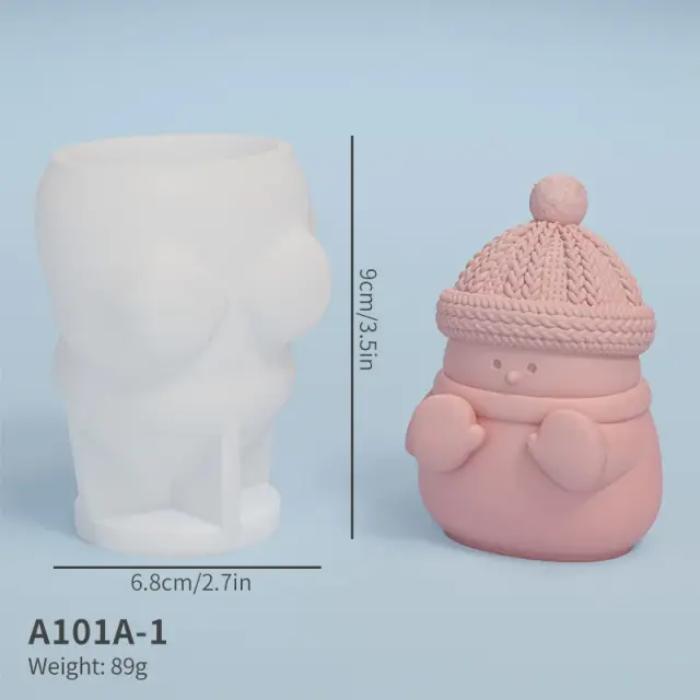Moldes de Silicone para Vela 3D de Boneco de Neve - Artesanato Natalino em Resina e Gesso, Ideal para Chocolate e Bolos Decorativos