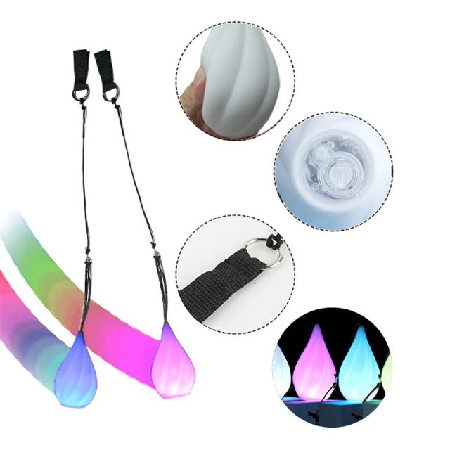 Brinquedo Malabarista de Luz LED com Gotas de Água e Bolas Coloridas que Mudam de Cor