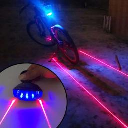 À prova dwaterproof água bicicleta ciclismo luzes traseiras led laser aviso de segurança luzes da bicicleta cauda acessórios da bicicleta luz - Image 4