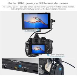 Câmera DSLR Feelworld Touch Screen, monitor DSLR de campo, Waveform VectorScope para o YouTube Live, LUT6, 6 ", 2600nits, HDR, 3D, LUT - Image 5