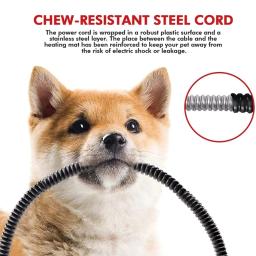 Almofada de aquecimento para animais estimação cão almofadas aquecimento elétrico temperatura ajustável & temporizador inverno aquecimento almofada mastigar resistente para cães 090c - Image 5