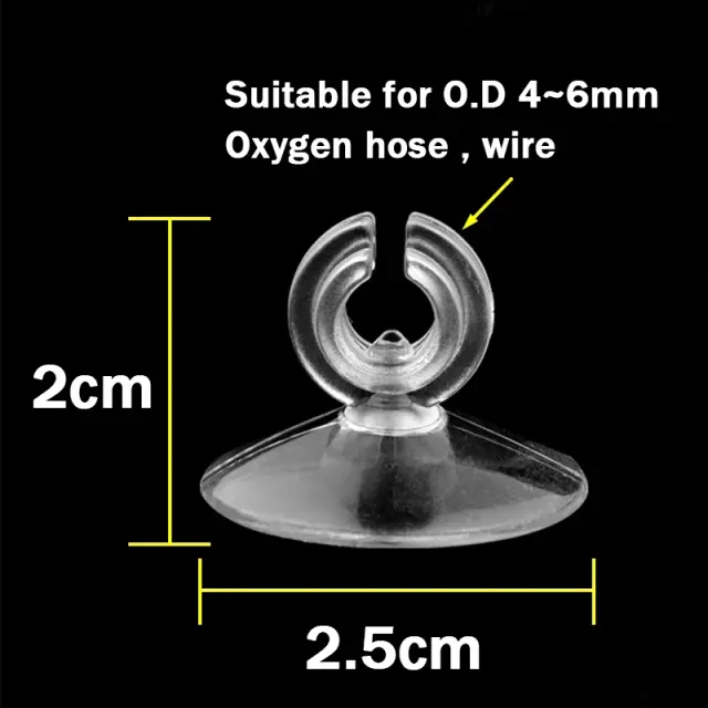 Conjunto de 5 Ventosas para Aquário de 4mm - Suporte de Tubo Fio para Peixes em Superfície de Vidro