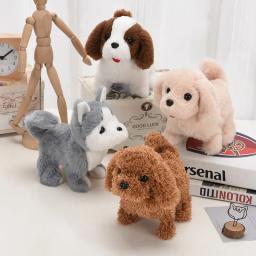Cães de brinquedo do bebê que caminham e esques cauda balançando pelúcia interativa eletrônica animais de estimação filhote de cachorro montessori brinquedos para meninas crianças - Image 2