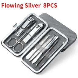 Aço inoxidável Nail Clippers para animais de estimação, massagem nos pés, grooming, beleza, manicure, acessórios para cães, orelha, conjunto colher, moedor, 8 itens - Image 3