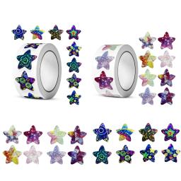 500 pçs 2.5cm colorido holográfico estrela adesivos rolo-crianças recompensa gráfico diy decoração scrapbook etiquetas adesivas presente brinquedo adesivos - Image 1