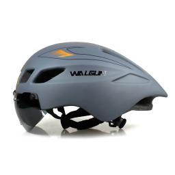 Capacete TT Aero Bike com Lente Óculos, Capacetes Leves Respiráveis de Bicicleta, Acessórios Ciclismo, Ajuste 57-61cm - Image 1