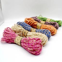 Corda tecida de cânhamo e juta colorida de 4mm para artesanato diy, embalagem de presente artesanal, acessórios, cabos, decoração de casa, 10 metros/lote - Image 2