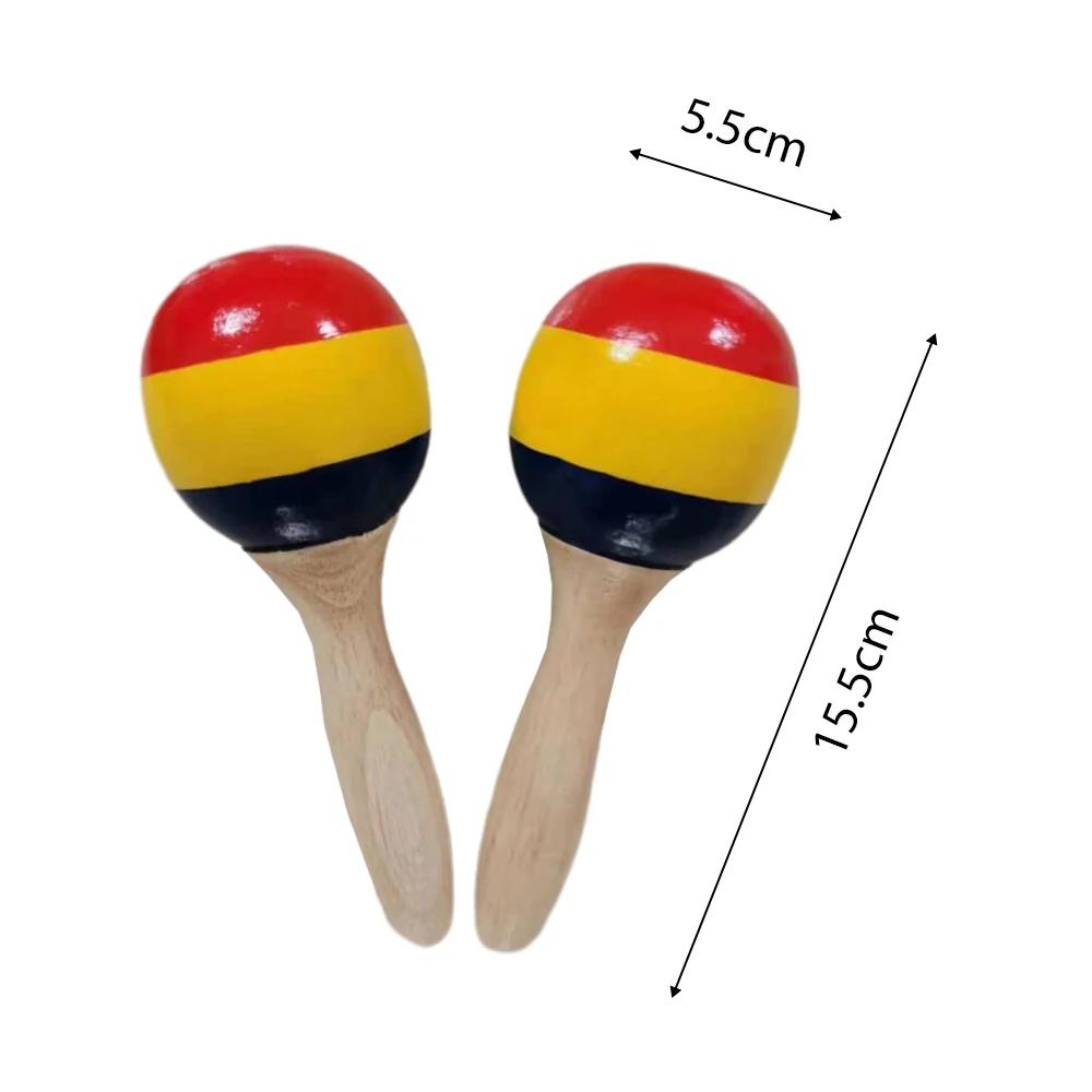 Martelo de areia de madeira para crianças, instrumento musical de percus, brinquedos com shak, 1 par - Image 1
