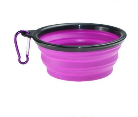 Bowl Dobrável de Silicone para Pets com Mosquetão - Ideal para Alimentação e Água em Viagens e Camping