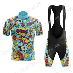 Explosivo Comics Ciclismo Jersey Set, Verão Roupas De Bicicleta, Camisas De Bicicleta De Estrada, Bib Shorts, MTB Roupas, Anime dos desenhos animados, 2022 - Image 6