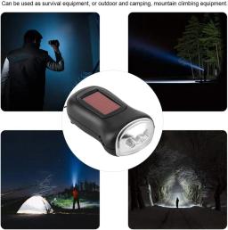 Mão manivela solar powered lanterna recarregável, lanterna dínamo led, suprimentos de emergência, conversão de alta energia, portátil fla brilhante - Image 4