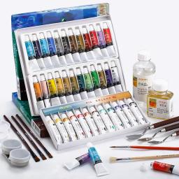 Maries conjunto de tubos 12ml com 12/18/24 cores, pigmentos para pintura a óleo, conjunto de pigmentos para arte em tela, desenho, suprimentos de arte - Image 1