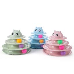3 níveis gatos brinquedo torre faixas gato brinquedos interativos gato inteligência treinamento placa de diversões torre produtos para animais estimação gato túnel - Image 6