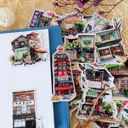 41 pçs viagem arquitetura paisagem adesivos turismo pvc papelaria scrapbooking diy diário álbum taiwan doce loja vara etiqueta - Image 2