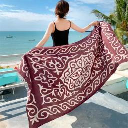 Protetor solar pareo de praia feminino, vestido grande de biquíni, roupa de banho brasileira, lenço sarong, 23 estilos, 90x180cm - Image 3