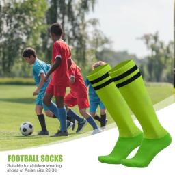 Meias de futebol adulto hit color resistente ao desgaste crianças esporte meias longas sobre o joelho alta beisebol hóquei meias - Image 2
