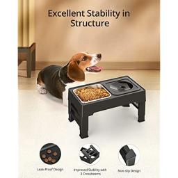 Tigela de cachorro elevada ajustável, alimentador lento, tigela de água, sem derramamento para cães pequenos, médios e grandes - Image 5