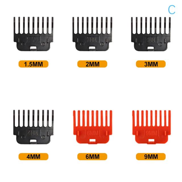 Guia de Pente do Limitador Universal para Barbeiros - Substituição T9 com Tamanhos 1,5 a 25mm e 8 Peças
